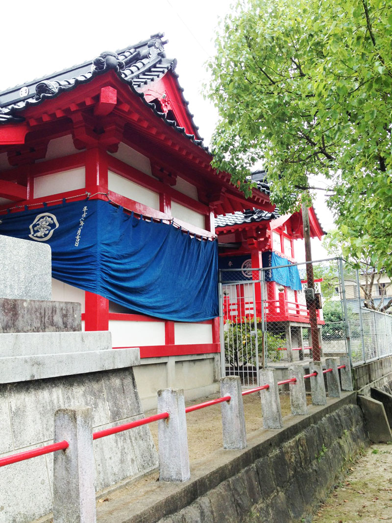松岡建設神社塗装施工例