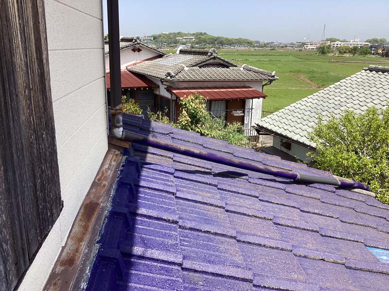 松岡建設瓦葺き替え施工中写真